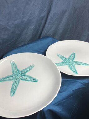 Sigrid Olsen melamine starfish dinner plates (two)